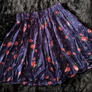 Navy floral skirt